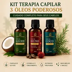 Kit Terapia Capilar Misturinha Óleo Coco, Óleo Rícino, Óleo Alecrim