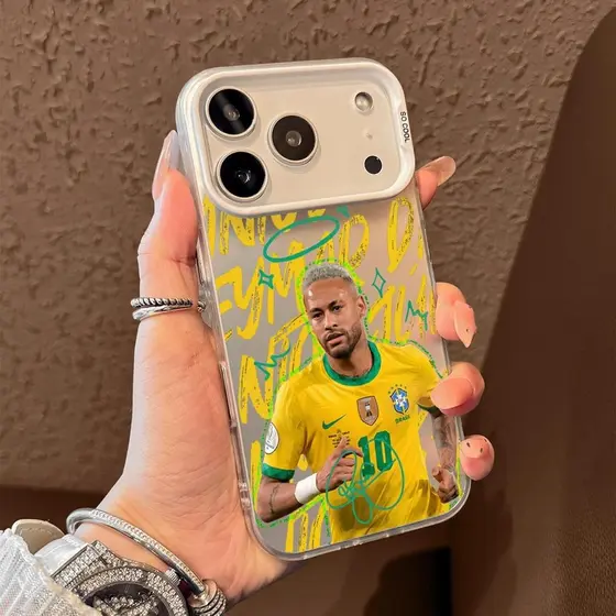 Capa Premium Neymar Jr. 10, antichoque exclusiva, compatível com iPhone 17 a 11 Pro Max