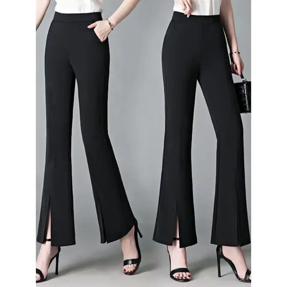 2025 primavera verão novo estilo queimado calças femininas Drape cintura alta versão coreana mais magro olhar All-Match