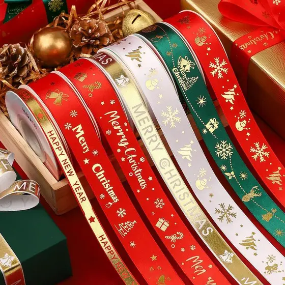 Fita de natal para presente, fita para embalagem de presente, caixa de maçã, artesanal, decoração diy, fita de natal