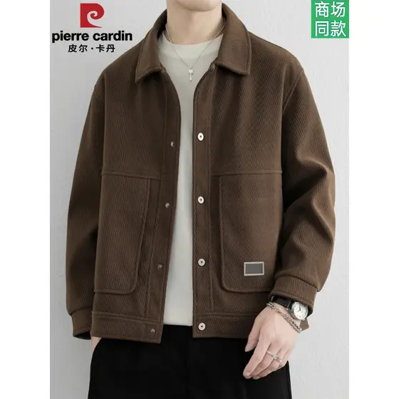 Pierre Cardan lapela luz estilo maduro jaqueta masculina primavera outono novo estilo masculino High-End solto jaqueta t