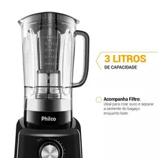Liquidificador Philco 1200W 3L 12 Velocidades Preto PH900