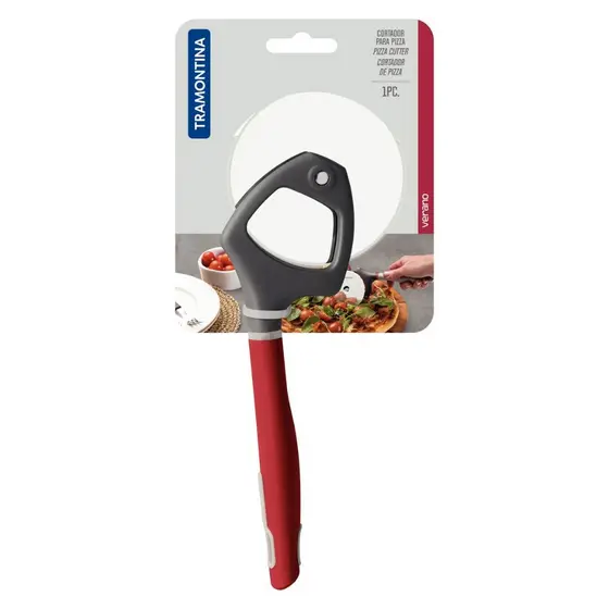 Cortador para Pizza Tramontina Verano Lâmina de Aço Inox e Cabo de Polipropileno Vermelho