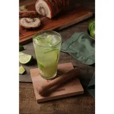 KIT CAIPIRINHA TRAMONTINA  COM COPO 450ML + AMASSADOR DE MADEIRA  E TABOA MADEIRA MISTA