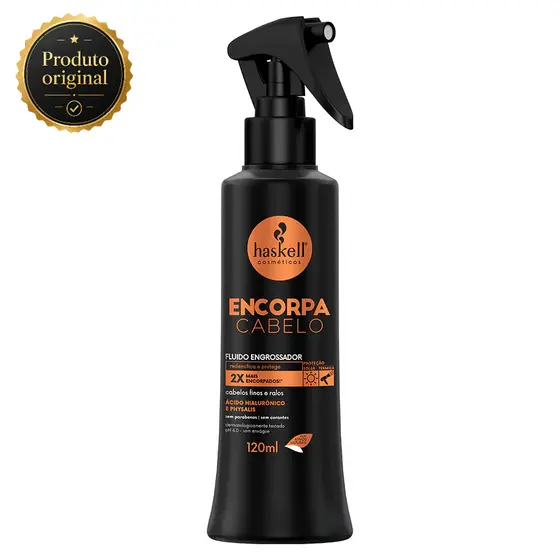 Fluido Engrossador Encorpa Cabelo Haskell 120ml Capilar 2x + Encorpados Para Cabelos Ralos e Finos Produto Original