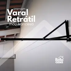 Varal Retrátil Parede Muro Mão Francesa
