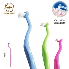 Escova de Dentes com Cabeça Curva, Pacote com Correias de Correção, Cerdas Macias e Pontiagudas, para Higiene Oral de Ad