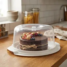 Boleira com Tampa e Trava Giratória – Resistente, Versátil e Ideal para Bolos e Tortas