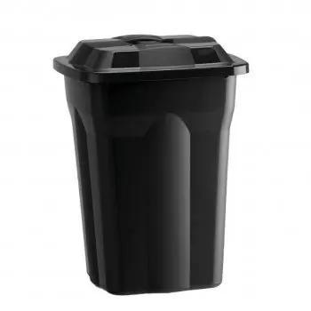 Kit c/ 2 Cestos Lixeira Fechado Quadrado Com Tampa Reciclado 51 litros
