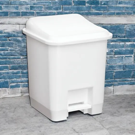 Lixeira Quadrada Pedal 14 Litros Branca