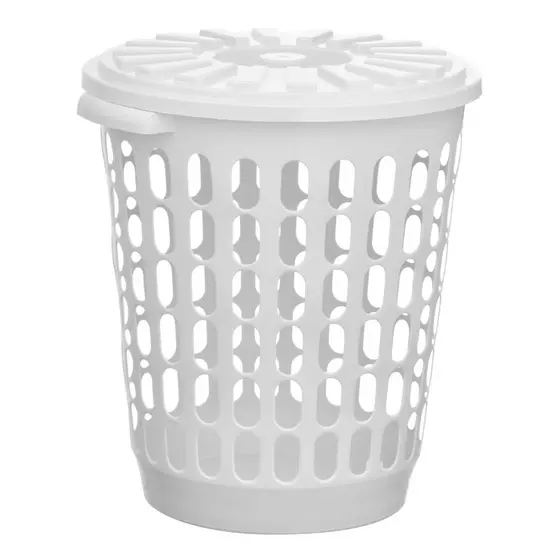 Cesto Telado Com Tampa Reciclado Branco Preto Cinza 30L