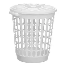 Cesto Telado Com Tampa Reciclado Branco Preto Cinza 30L
