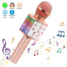 Microfone Ws 858 Karaokê Bluetooth Efeito Voz Modo Gravação Função Selfie
