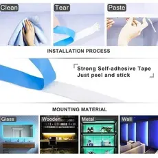 Fita LED RGB 3528 Colorida 5m com Controle e Fonte 300 LEDs para Decoração de Casa e Lojas