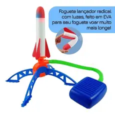 Lançador de foguetes com luzes e alcance de 30 metros para diversão ao ar livre