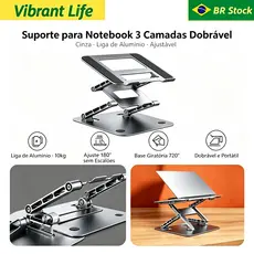 Suporte Dobrável Para Notebook De 3 Camadas, Portátil, Com Elevação Ajustável, Para Tablet