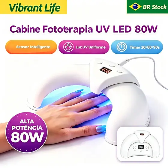 BR Stock Máquina de Fototerapia UV para Unhas Tratamento de Fungos com Sensor Inteligente 6 Modos