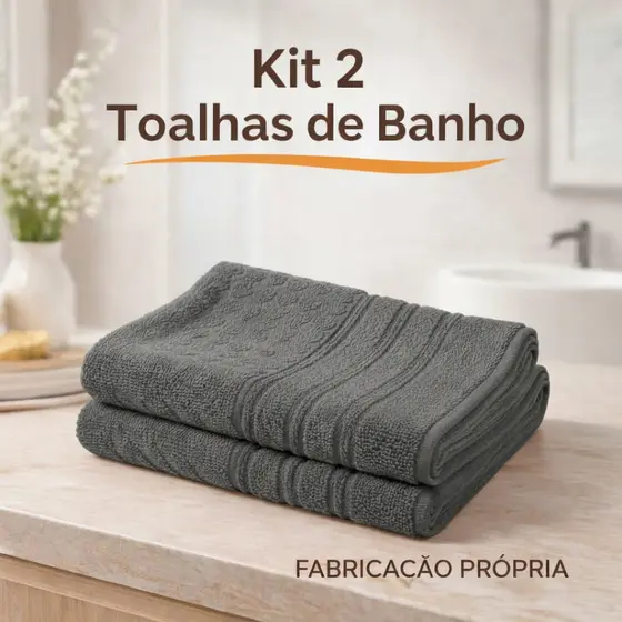Kit 2 Toalha Banho Cecília 70x135 cm 100% Algodão Felpuda Macia Alta Absorção 260g