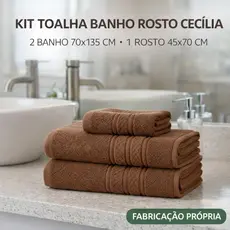 Kit Toalhas Banho Rosto Cecília 2 Banho 1 Rosto 100% Algodão Felpuda Absorção