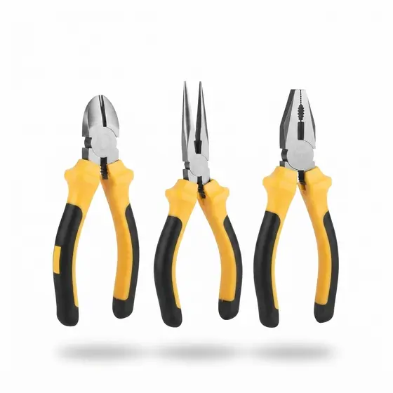 Kit 3 Alicates Profissional - Alicate Universal, Alicate de Corte, Alicate de Bico Premium