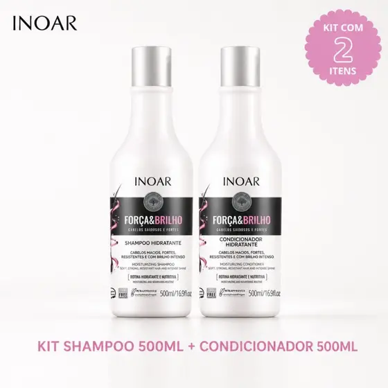 Kit Inoar Força e Brilho Shampoo 500ML + Condicionador 500ML