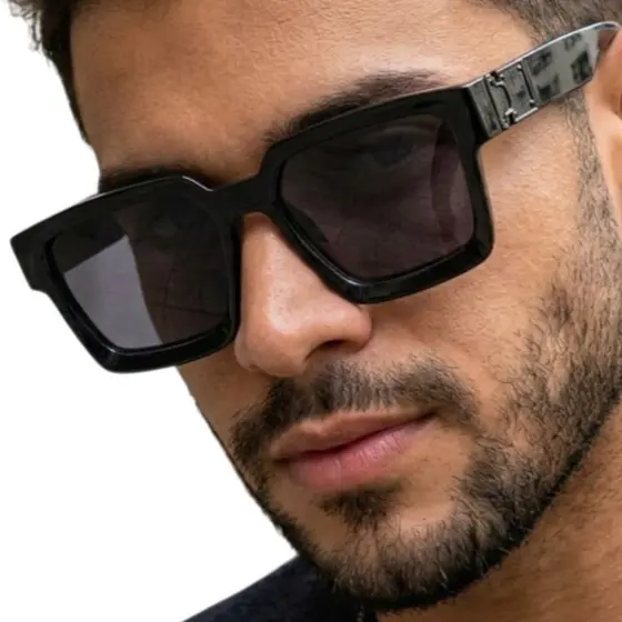 Óculos de Sol Quadrado Masculino Moderno UV400 Armação Grossa Estilo Urbano Premium MD-18