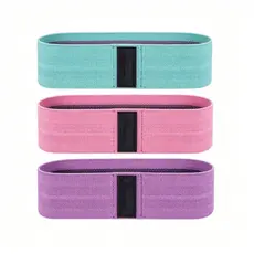 Faixa Elástica Antiderrapante 3 Níveis Resistência para Glúteos e Pernas 25x8cm, ideal para treino em casa e modelagem.