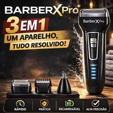 Máquina de Barba 3 em 1 BarberX Pro Aparador Masculino