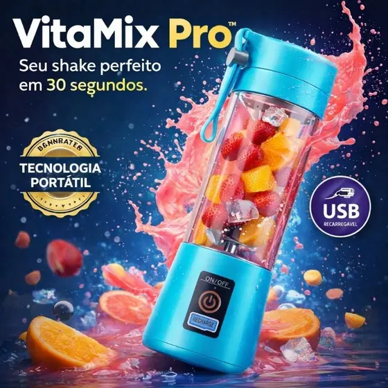 Mini Liquidificador Portátil USB 380ml Recarregável Para Smoothie Shake Cores Sortidas