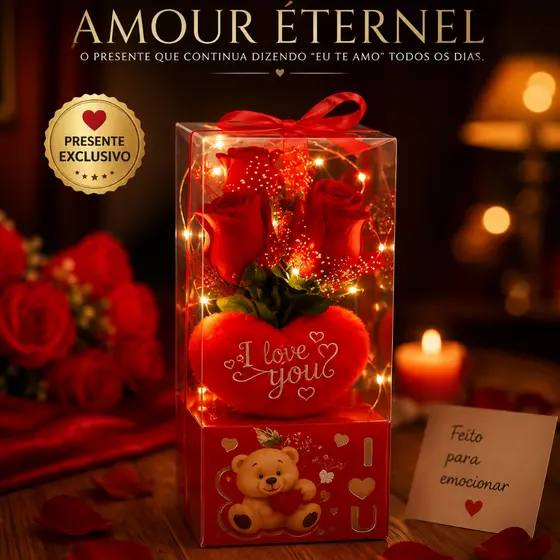 Amour Éternel Rosa LED Romântica Presente Dia dos Namorados Decoração Luxo Quarto Casal