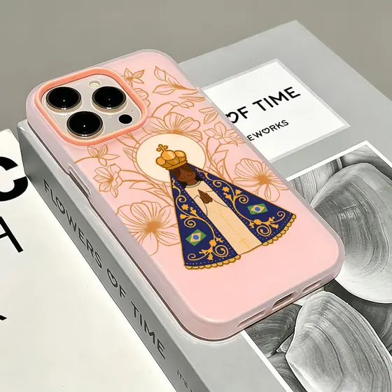 Nossa Senhora Capa Capinha 2 Em 1 Para iPhone 17 Air 16 15 14 Plus 13 12 11 Pro Max 16e Normal Anti-Desgaste Anti-Choque