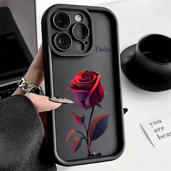 Rosa Vermelha Capa Capinha Para Motorola Moto G10 G14 G22 G24 G34 G35 G53 G54 G75 G15 G60Luxo Elegante Não Desbota
