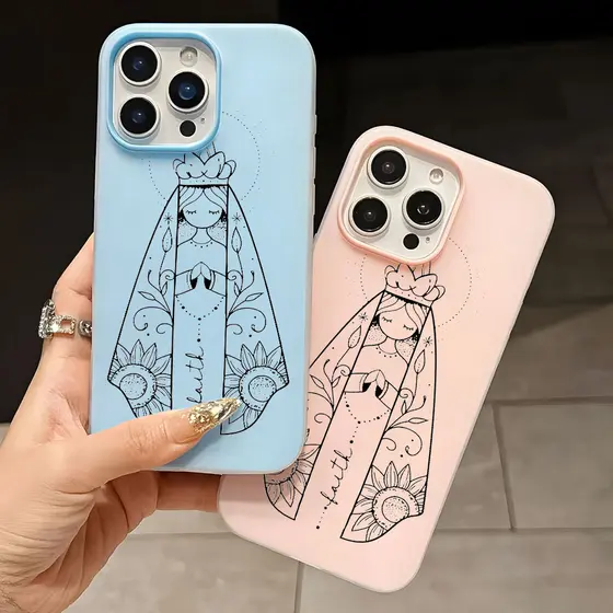Nossa Senhora Capa Capinha 2 Em 1 Para IPhone17 Air 16 15 14 Plus 13 12 11 Pro Max 16e Não Amarela Anti-queda