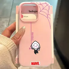 Capa 2 Em 1 Para IPhone 17 16e 13 11 12 14 15 16 Normal Pro Max Ar Rosa Homem-Aranha Capinha