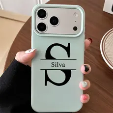26 Letras Seu Nome Personalizado Capa Capinha Para IPhone 17 Pro Max 13 11 15 14 12 Normal 16 16e Air Lembranças