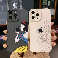 Branca De Neve Come Maçã Capa Para IPhone 11 12 13 14 15 16 17 7 8 X Xs XR Ar Plus Pro Max Capinha