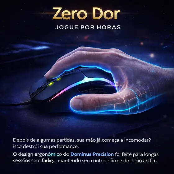 Mouse Gamer RGB 7200 DPI Dominus Precision Ultra Preciso Pro Setup Insano