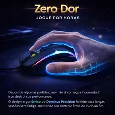 Mouse Gamer RGB 7200 DPI Dominus Precision Ultra Preciso Pro Setup Insano