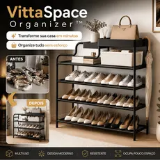 Sapateira Multiuso Moderna 4 Prateleiras com Cesto Organizador Resistente Compacta para Casa Pequena