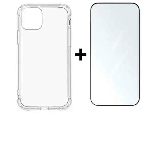 Kit 2em1 Capa Space + Película de Vidro Temperado 3D Para iPhone X XS 11 12 13 14 15 16 17 Pro Max