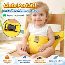 Cinto e assento de segurança portátil e ajustável, prático para alimentação e garantir conforto ao bebê