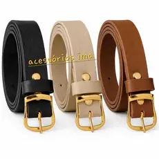 Kit 3 Cintos Feminino Plus Size Fivela Dourado