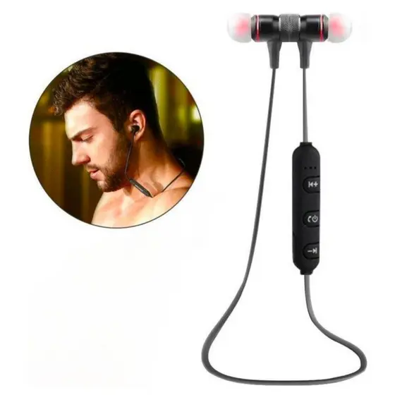 Fone De Ouvido Bluetooth Sem Fio Academia e Corridas Kaidi KD-901 Cor Preto
