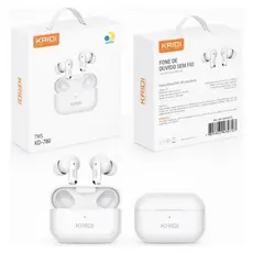 Fone De Ouvido Sem Fio Bluetooth TWS 780 Kaidi Cor Branco e Preto