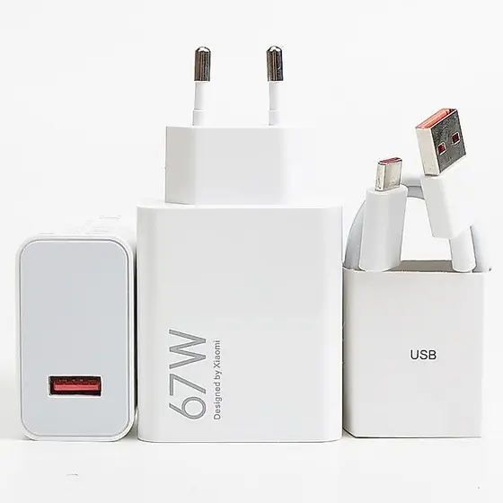 Carregador Rápido 67W Fonte e Cabo Tipo C 6A Carga Ultra Rápida Compatível Com Xiaomi