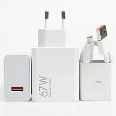 Carregador Rápido 67W Fonte e Cabo Tipo C 6A Carga Ultra Rápida Compatível Com Xiaomi
