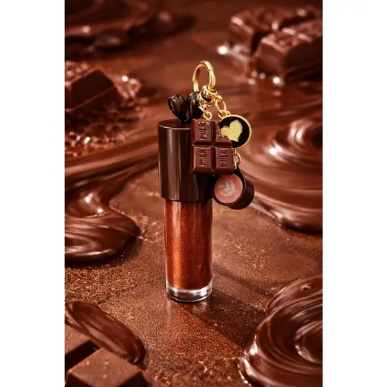 Lip Gloss Chaveiro Chocolate Milk Marrom Glitter