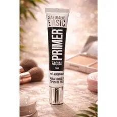 Primer Facial Safira Basic 28ml Pré Maquiagem | Controla Oleosidade, Suaviza Poros e Prolonga Make