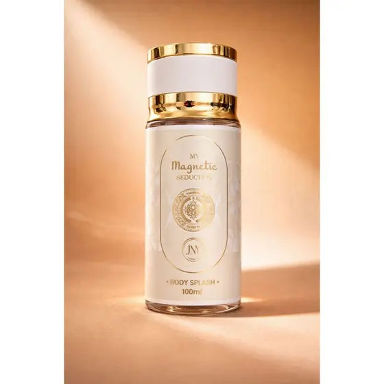 Body Splash My Magnetic Seduction JNY Kosher 100ml Perfume Corporal Feminino Branco Dourado Luxo