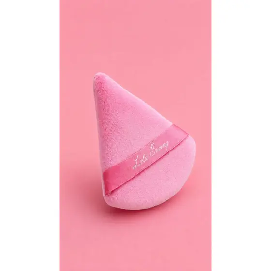 Kit com 2uni Esponja de Maquiagem Triangular Lola Bunny Rosa Powder Puff Pelúcia Para Pó e Base